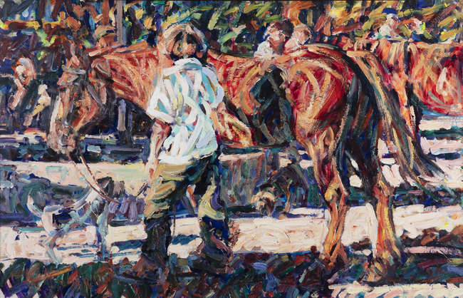 Arthur Maderson (b.1942)
Figure with Horses and D..., Fine Irish Art at Adams Auctioneers