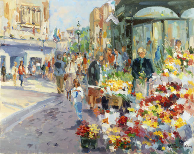 Liam Treacy (1934-2004) 
Flower Sellers of Grafto..., Fine Irish Art at Adams Auctioneers