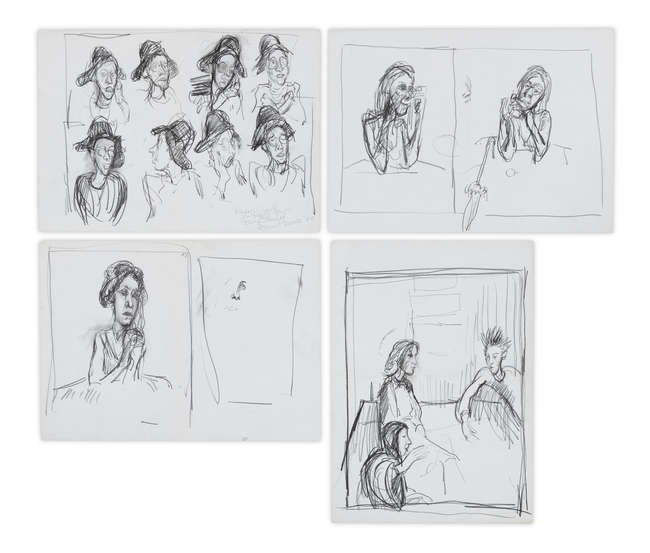 Brian Bourke HRHA (b.1936)
A collection of four f..., Fine Irish Art at Adams Auctioneers