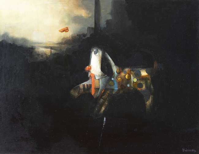 John Shinnors (b.1950) *
The Red Baron 
Oil on b..., Fine Irish Art at Adams Auctioneers