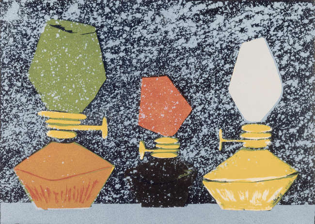 Anne Yeats (1919 - 2001) 
Three Lamps 
Woodblock..., Fine Irish Art at Adams Auctioneers