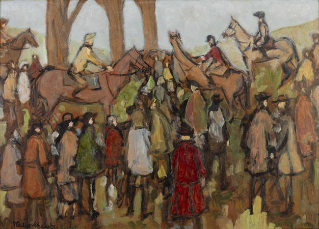 Gladys MacCabe (1918 - 2018) 
Race Day, Co. Galwa..., Fine Irish Art at Adams Auctioneers