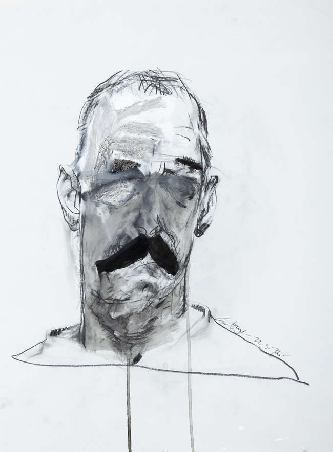 PATRICK GRAHAM (B.1943) 
Self Portrait
Mixed med..., Fine Irish Art at Adams Auctioneers