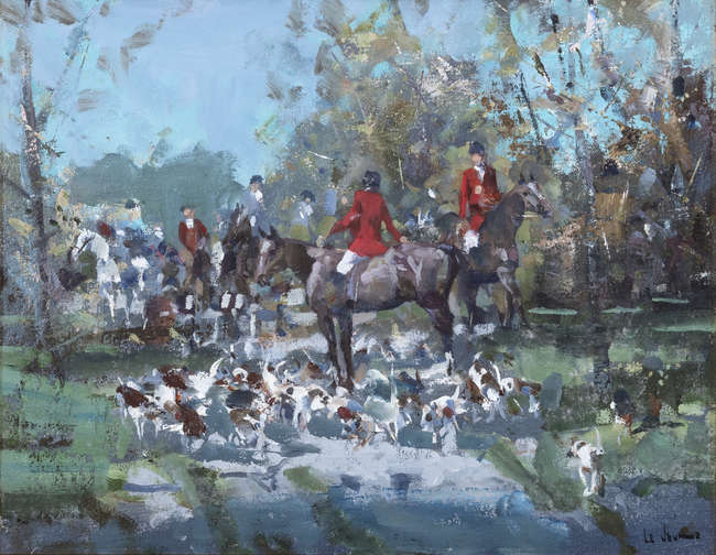 James le Jeune (1910-1983) 
Hunting Scene 
Oil o..., Fine Irish Art at Adams Auctioneers