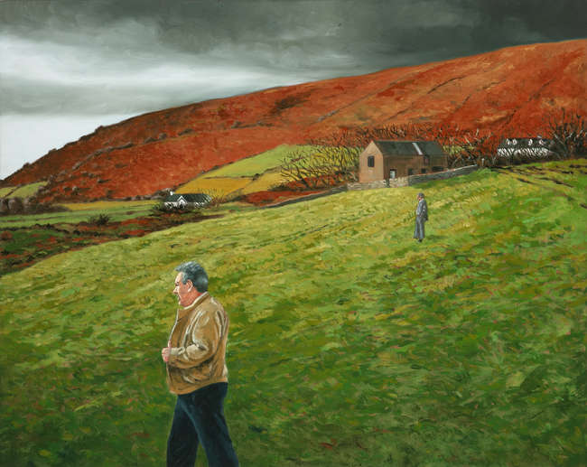 Martin Gale RHA (b.1949) 
Hill People 
Oil on ca..., Fine Irish Art at Adams Auctioneers