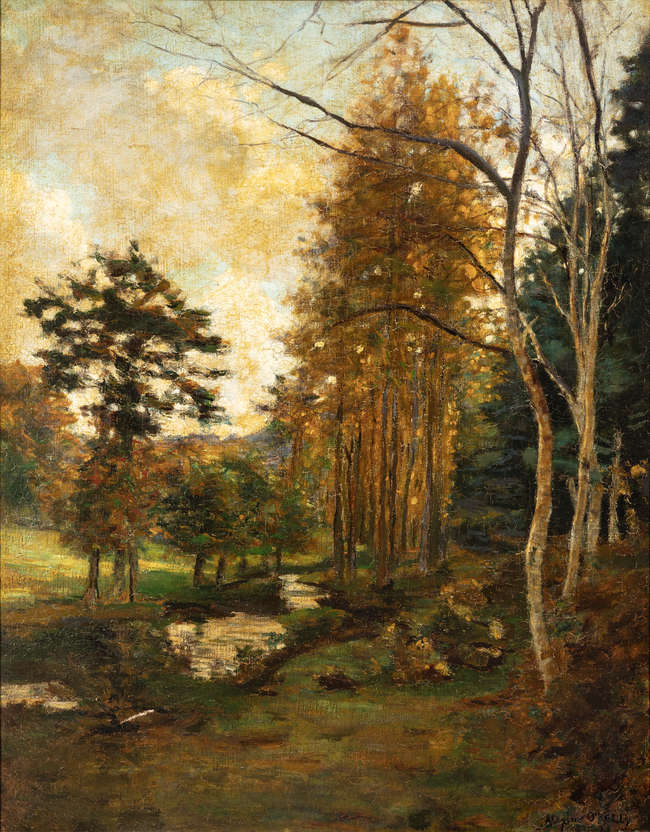 Aloysius O'Kelly RHA (1853-1936) 
Autumnal Scene ..., Fine Irish Art at Adams Auctioneers
