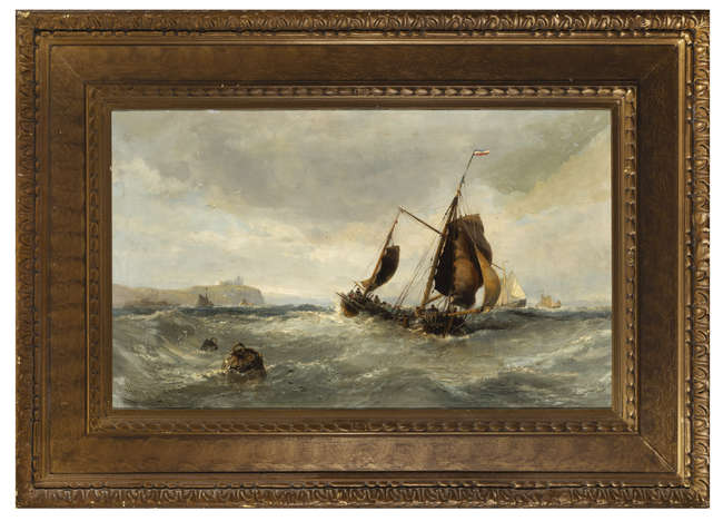 EDWIN HAYES RHA RI ROI (1819-1904) 
Dutch Boats R..., Fine Irish Art at Adams Auctioneers
