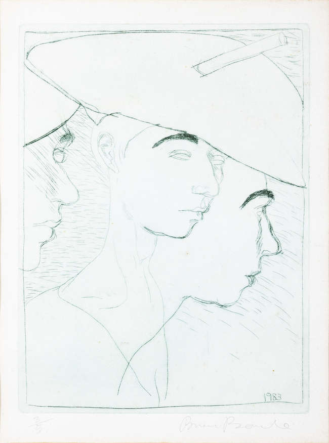 Brian Bourke HRHA (b.1936) 
J with Basque Hat 
E..., Fine Irish Art at Adams Auctioneers