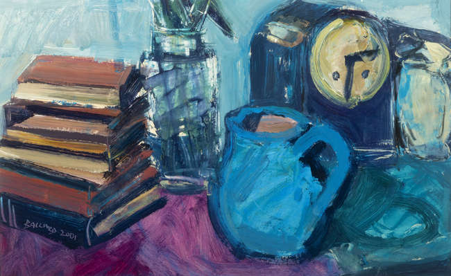 Brian Ballard RUA (b.1943) 
Blue Jug and Books 
..., Fine Irish Art at Adams Auctioneers