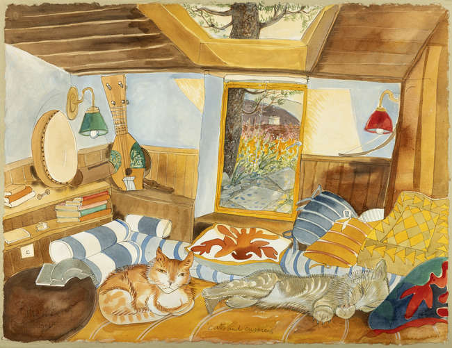 Pauline Bewick (1935-2022) 
Cats and Cushions (19..., Fine Irish Art at Adams Auctioneers