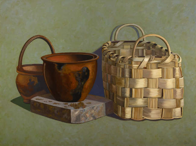 STEPHEN McKENNA, (B.1936) 
Basket with Two Bowls ..., Fine Irish Art at Adams Auctioneers