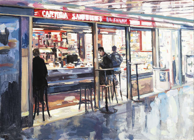 Hector McDonnell (B.1947) 
Sandwich Bar in Paris ..., Fine Irish Art at Adams Auctioneers