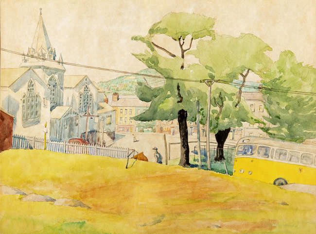 Harry Kernoff RHA (1900-1974) 
Village Scene with..., Fine Irish Art at Adams Auctioneers