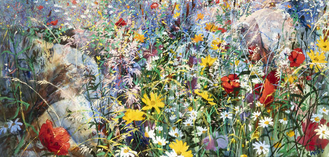Kenneth Webb FRSA (B.1927) 
Flower Meadow 
Oil o..., Fine Irish Art at Adams Auctioneers