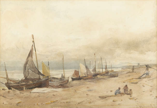 Edwin Hayes RHA (1819-1904)
Beached Fishing Boats..., Fine Irish Art at Adams Auctioneers