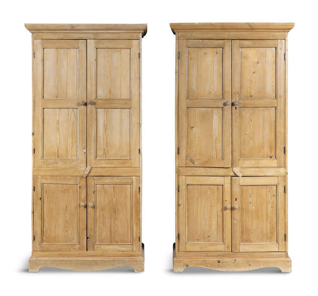 A PAIR OF PINE TWO-TIER CUPBOARDS,

19th Century..., Fine Irish Art at Adams Auctioneers