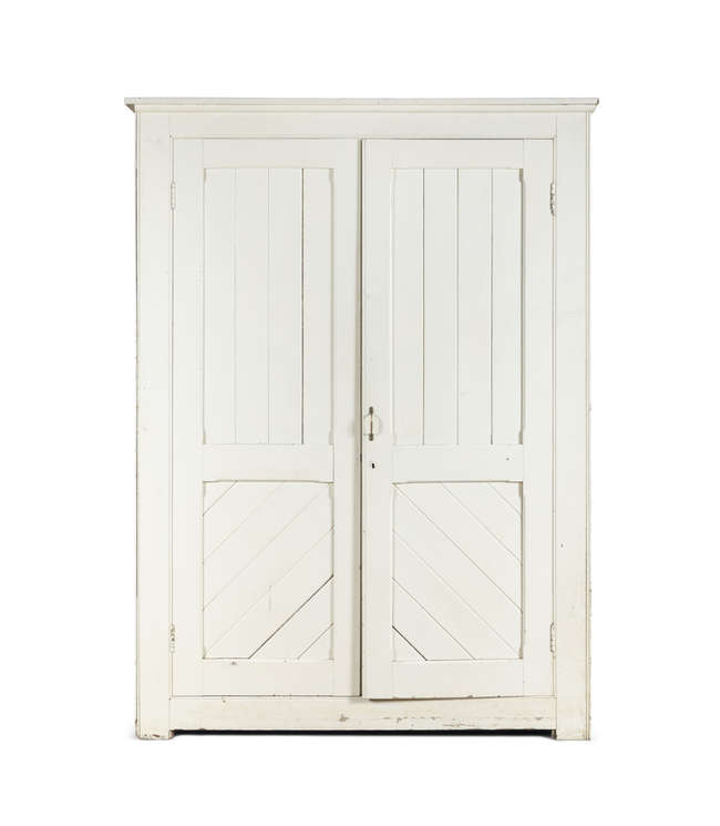 A WHITE PAINTED VICTORIAN PINE CUPBOARD,  

220...., Fine Irish Art at Adams Auctioneers