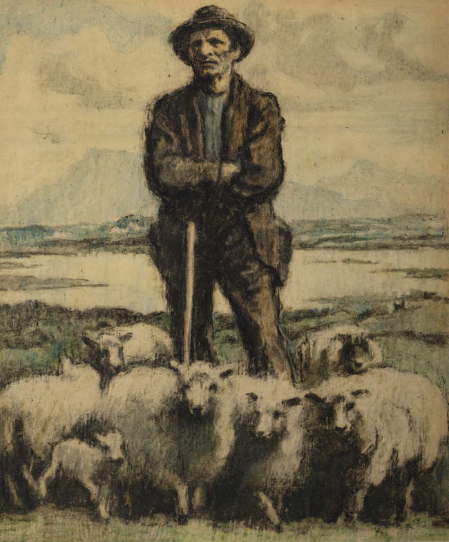 William Conor RUA RHA (1887-1968) 
Shepherd and h..., Fine Irish Art at Adams Auctioneers