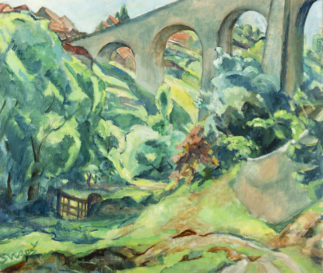 Mary Swanzy HRHA (1882-1978) 
Pont Du Gard
Oil o..., Fine Irish Art at Adams Auctioneers