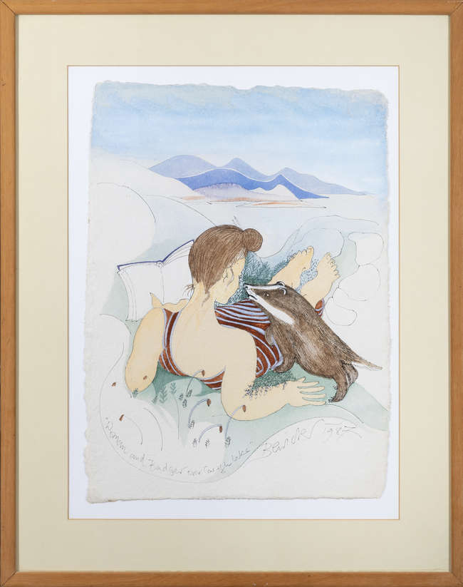 Pauline Bewick (1935-2022) 
Woman and Badger over..., Fine Irish Art at Adams Auctioneers
