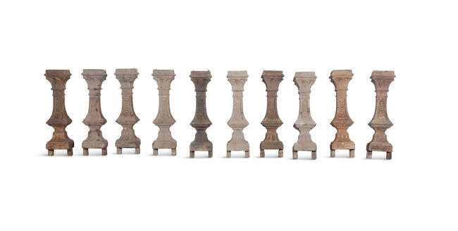 A SET OF TEN FRENCH 19TH CENTURY CAST IRON BALUSTR..., Fine Irish Art at Adams Auctioneers
