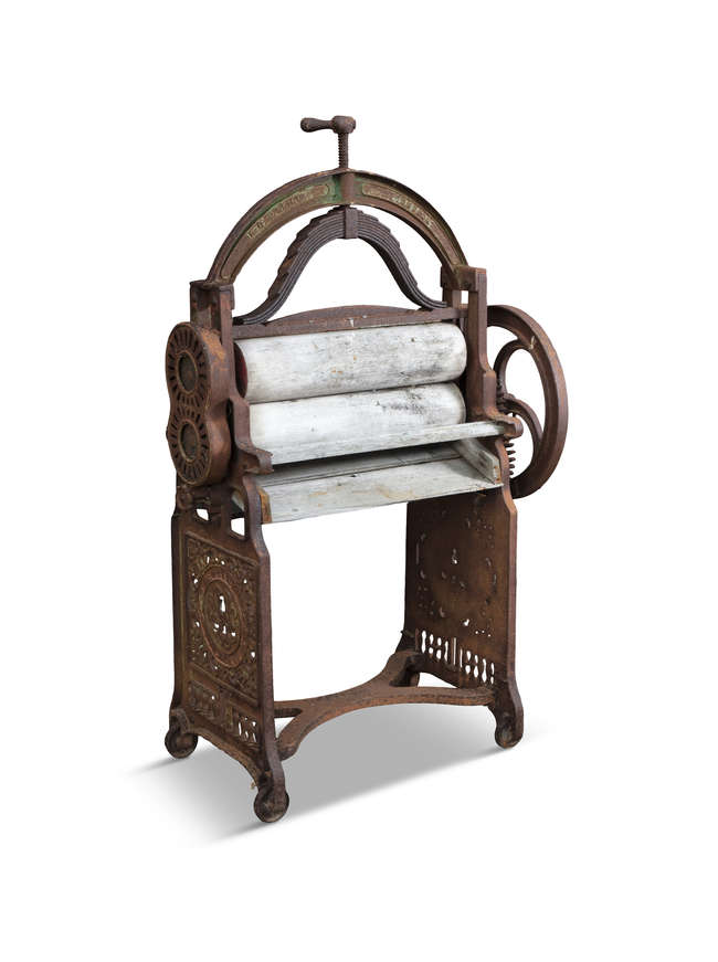 AN IRISH 'EWBANK' VICTORY LAUNDRY MANGLE, 

stam..., Fine Irish Art at Adams Auctioneers