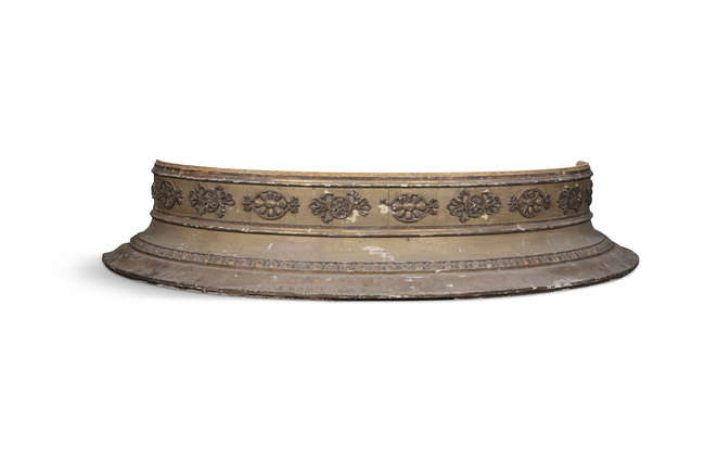 A GILTWOOD DEMI-LUNE PELMET, LATE 19TH CENTURY,
..., Fine Irish Art at Adams Auctioneers