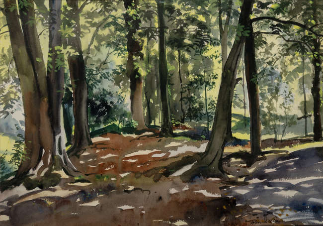 John Skelton 
Sunlit woods, Bushey Park 
Waterco..., Fine Irish Art at Adams Auctioneers