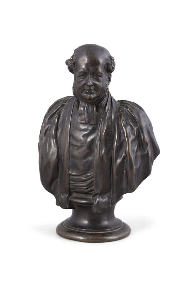 A BRONZE LIBRARY BUST INSCRIBED 'W.I. SPITTLE, 185..., Fine Irish Art at Adams Auctioneers