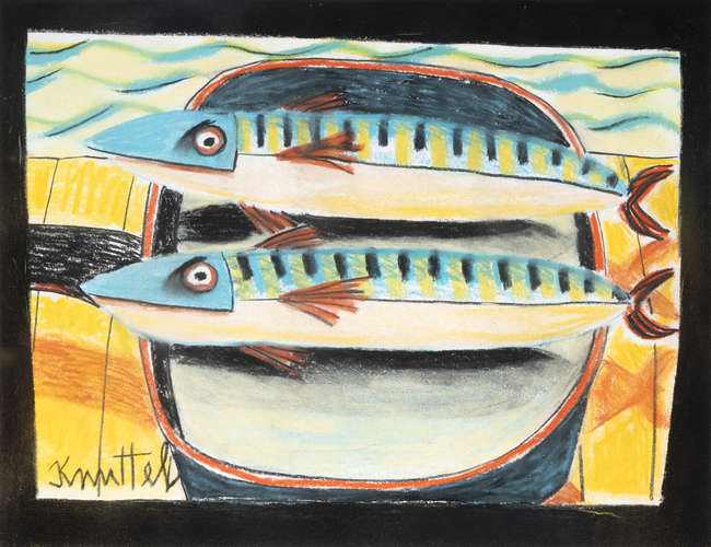 Graham Knuttel (1954-2023) 
Two Fish
Conte on pa..., Fine Irish Art at Adams Auctioneers
