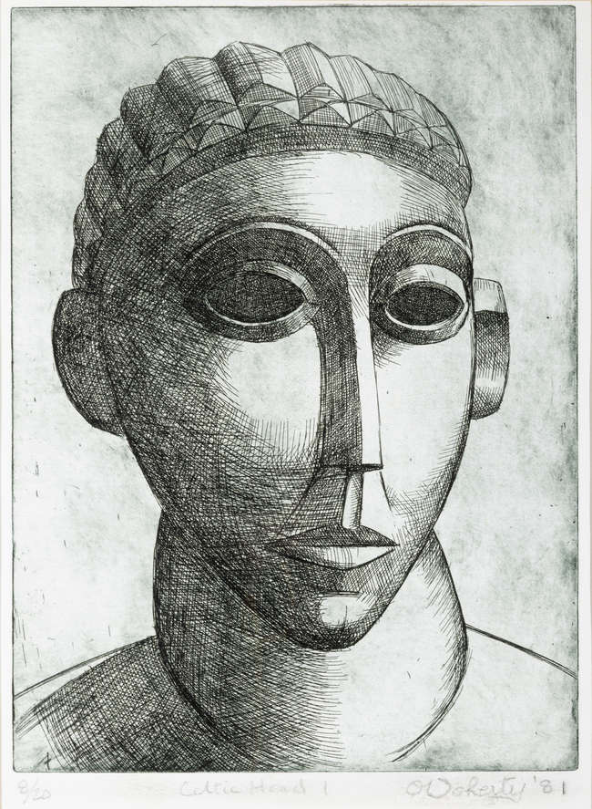 Eamonn O'Doherty (1939-2011)
Celtic Head I 
Etch..., Fine Irish Art at Adams Auctioneers