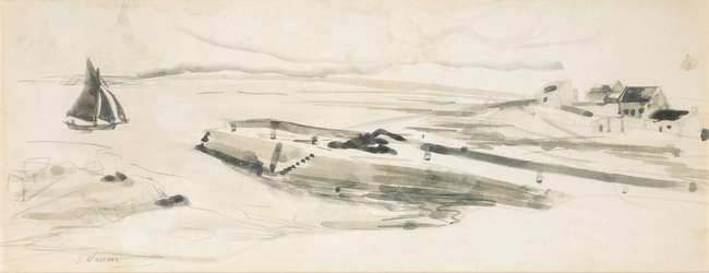 Barbara Warren RHA (1925-2017) 
Maumeen Pier 
Wa..., Fine Irish Art at Adams Auctioneers