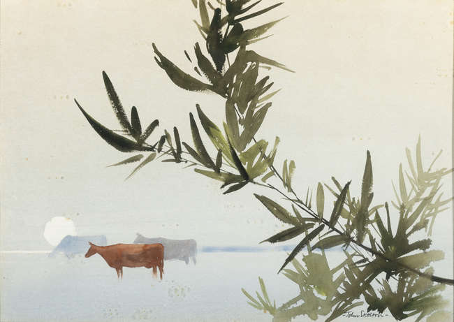 John Skelton (1925-2009) 
Japanese moonrise
Wate..., Fine Irish Art at Adams Auctioneers