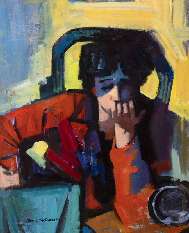 John Skelton (1925-2009) 
Lady in Red
Acrylic on..., Fine Irish Art at Adams Auctioneers