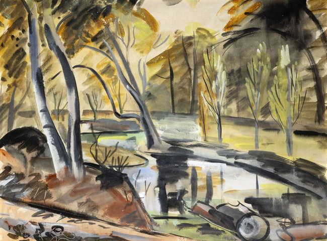 Norah McGuinness HRHA (1901-1980) 
Wooded Lake Sc..., Fine Irish Art at Adams Auctioneers