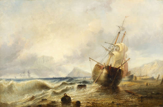 Edwin Hayes (1819 - 1904) 
Coastal Scene with Bea..., Fine Irish Art at Adams Auctioneers