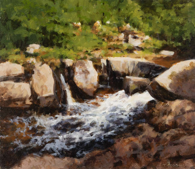 Trevor Geoghegan (1946-2023) 
Hidden Falls 
Acry..., Fine Irish Art at Adams Auctioneers
