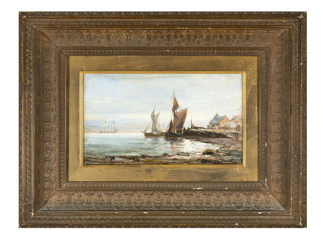 EDWIN HAYES RHA RI ROI (1819-1904) 
Old Quay at B..., Fine Irish Art at Adams Auctioneers