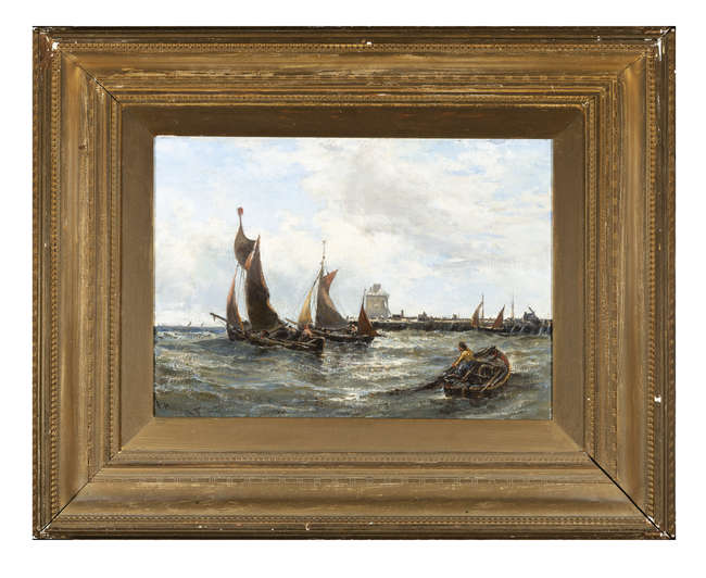 EDWIN HAYES RHA RI ROI (1819-1904) 
Fishing boats..., Fine Irish Art at Adams Auctioneers
