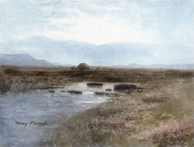 William Percy French (1854-1920) 
Turf Stacks and..., Fine Irish Art at Adams Auctioneers