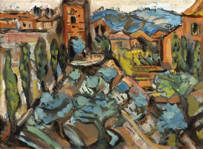 Evie Hone RHA (1894-1955) 
Tuscan Landscape
Oil ..., Fine Irish Art at Adams Auctioneers
