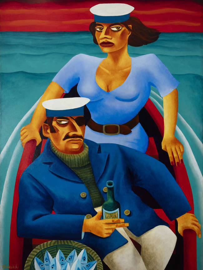 Graham Knuttel (1954-2023) 
A Couple on a Boat 
..., Fine Irish Art at Adams Auctioneers