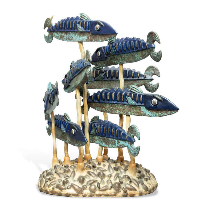 GRAHAM KNUTTEL (1954-2023) 
School of Fish
Bronz..., Fine Irish Art at Adams Auctioneers