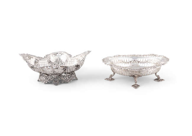 TWO SHEFFIELD SILVER SWEET MEAT DISHES,

- Sheff..., Fine Irish Art at Adams Auctioneers