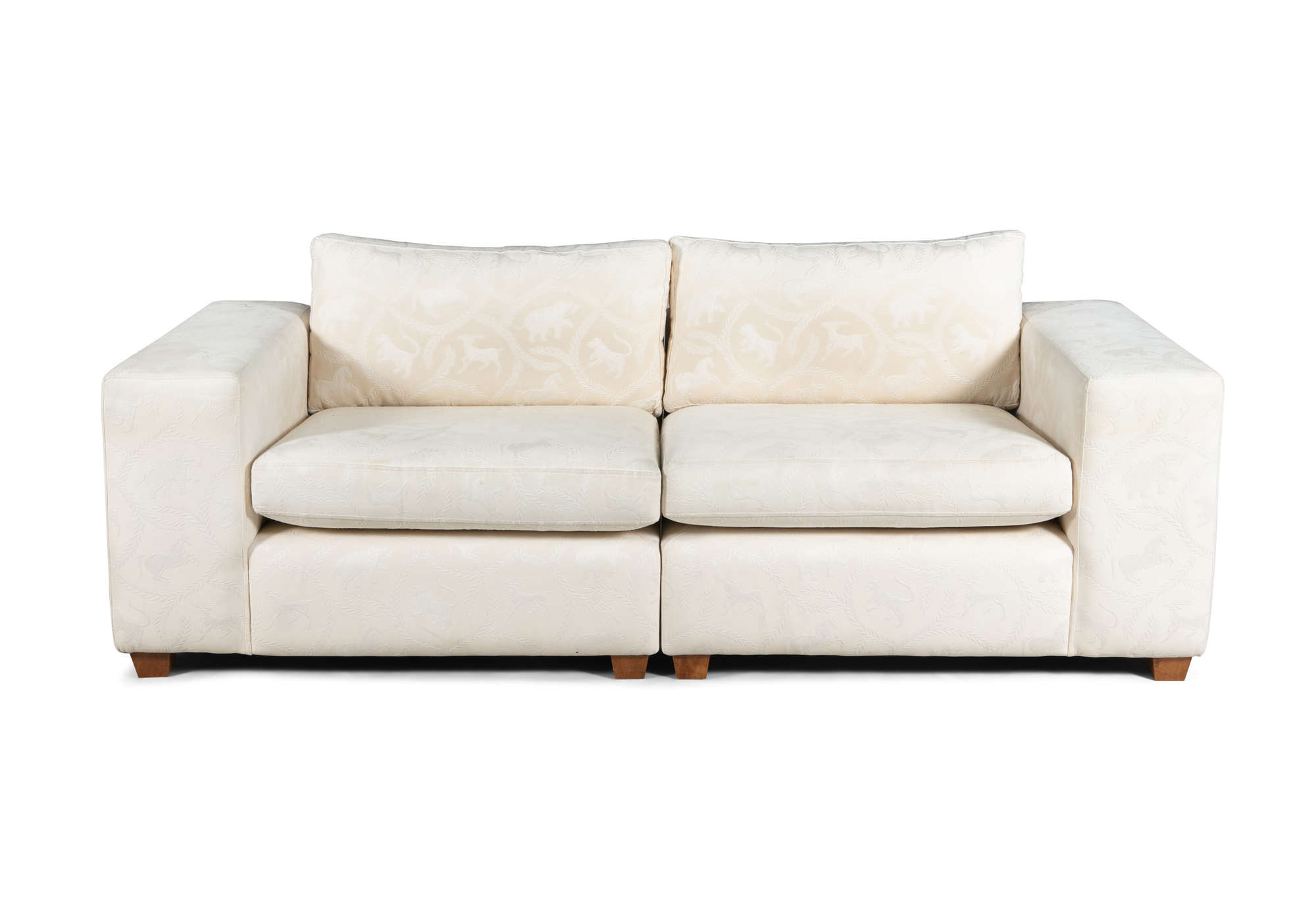 Lot 170 A Large Two Seater Cream Sofa